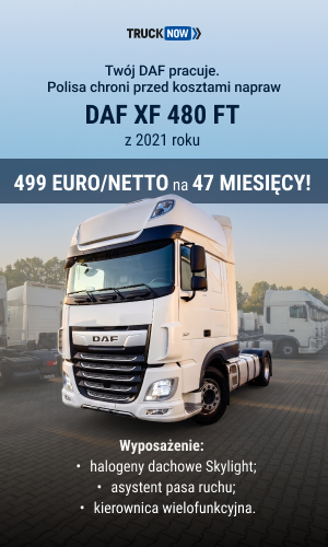 DAF XF FT z 2021 za 499 euro/m-c. Twój DAF pracuje. Polisa chroni przed kosztami napraw